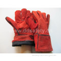 Full Lining Red Cow Split Welding Glove (DLW605)